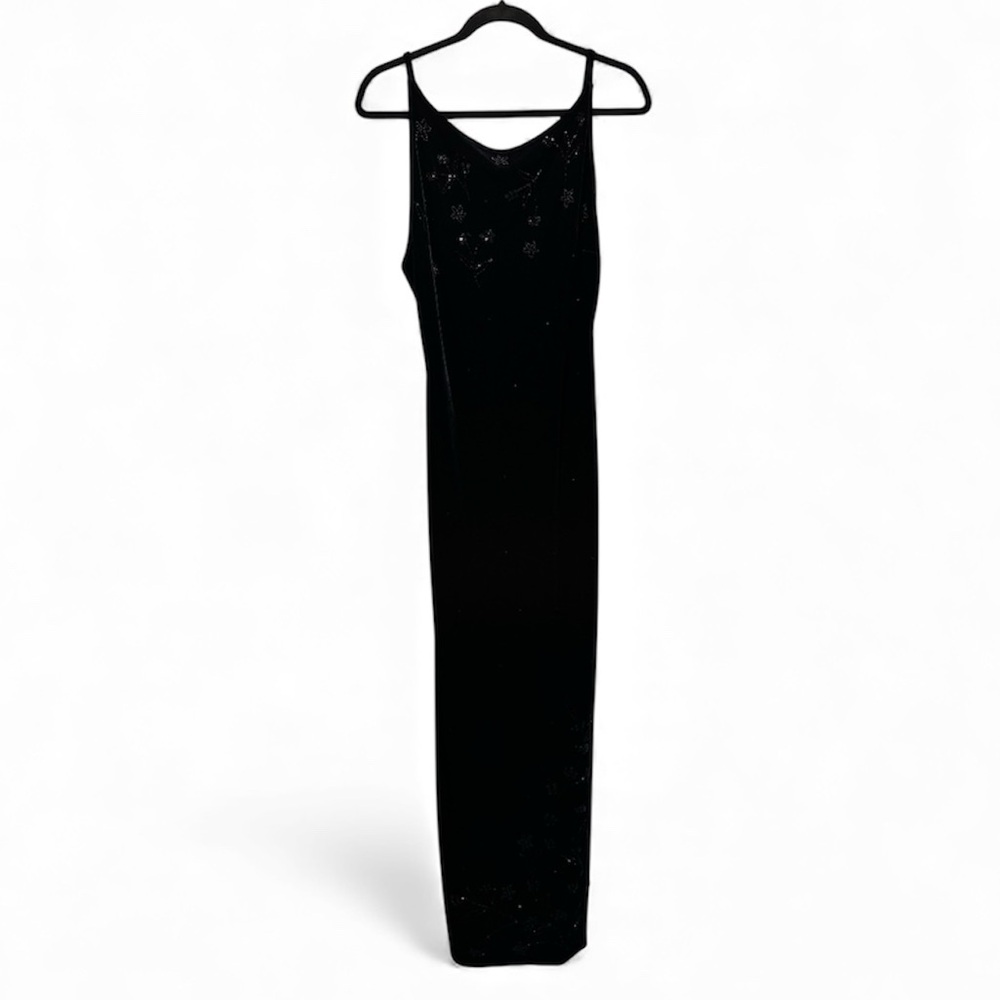 ZUM ZUM By Niki Livas Vintage Velvet Beaded Column Dress/Gown Size 11/12